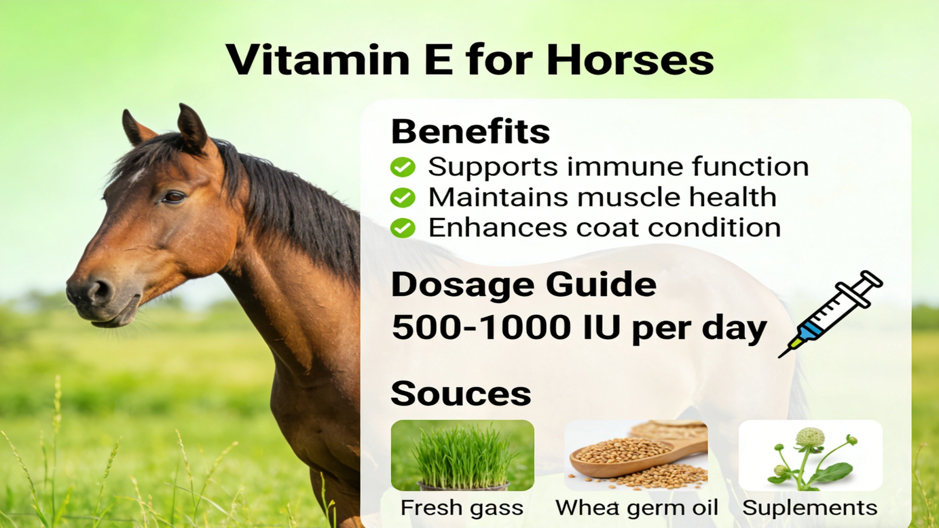 Vitamin E for Horses